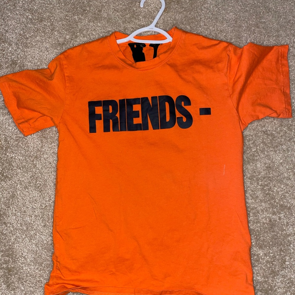 Authentic Used Small Men Vlone Orange Friends Tee